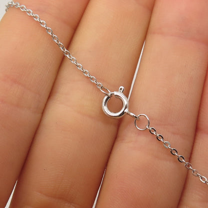 925 Sterling Silver Rolo Chain Necklace 16"