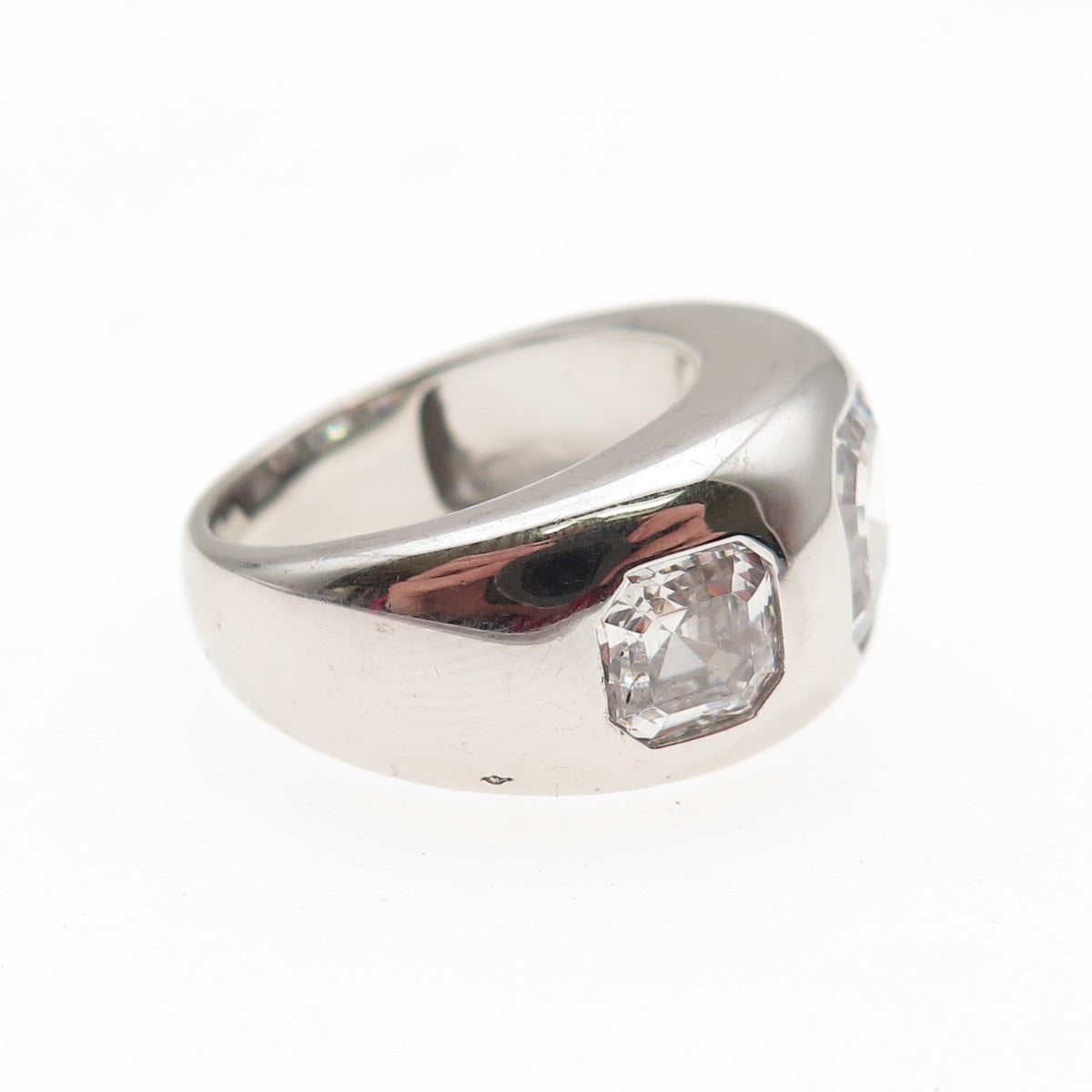 JCL Colleen Lopez 925 Sterling Silver Asscher-Cut C Z Modernist Ring Size 6.25