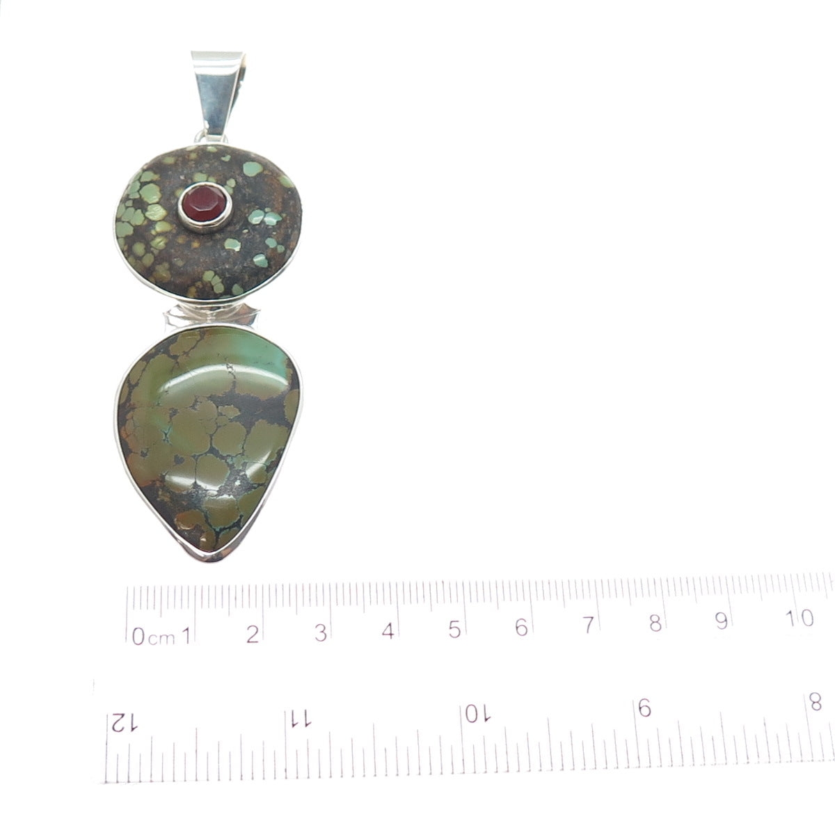 MICHAEL SCHMALTZ ALGONQUIN Old Pawn 925 Sterling Carnelian & Turquoise Pendant