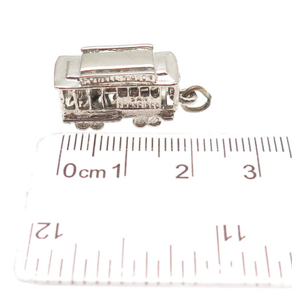 925 Sterling Silver Vintage San Francisco Cable Car 3D Mini Charm Pendant
