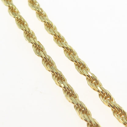P. LUX 925 Sterling Silver Gold Plated Italy Twisted Rope Chain Necklace 16"