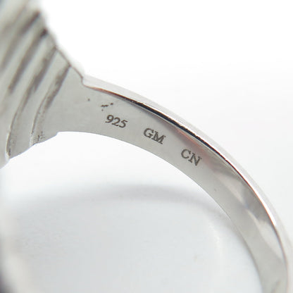 925 Sterling Silver Pave C Z Wings Ring Size 7.75