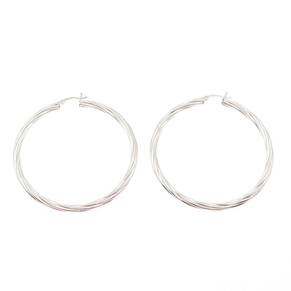 925 Sterling Silver Twisted Hoop Earrings