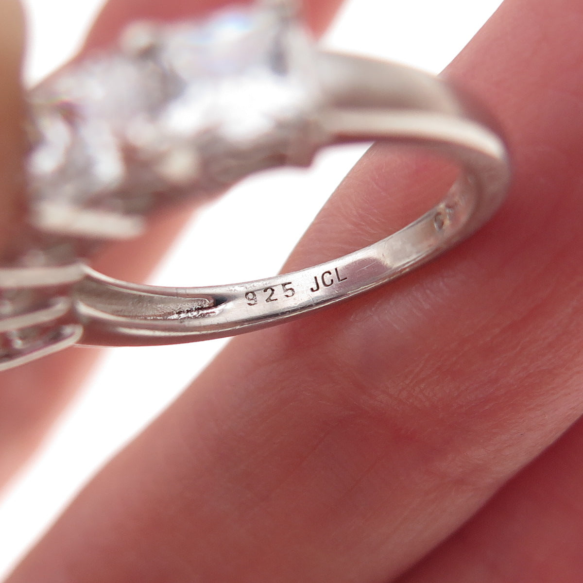 Colleen Lopez 925 Sterling Silver Princess-Cut C Z Ring Size 4.25
