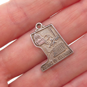 Maisels 925 Sterling Silver Vintage District of Columbia Oxidized Charm Pendant