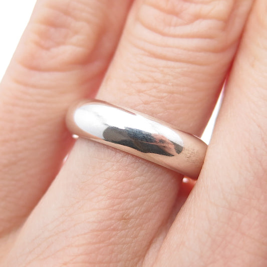 925 Sterling Silver Vintage Classic Wedding Band Ring Size 5.25
