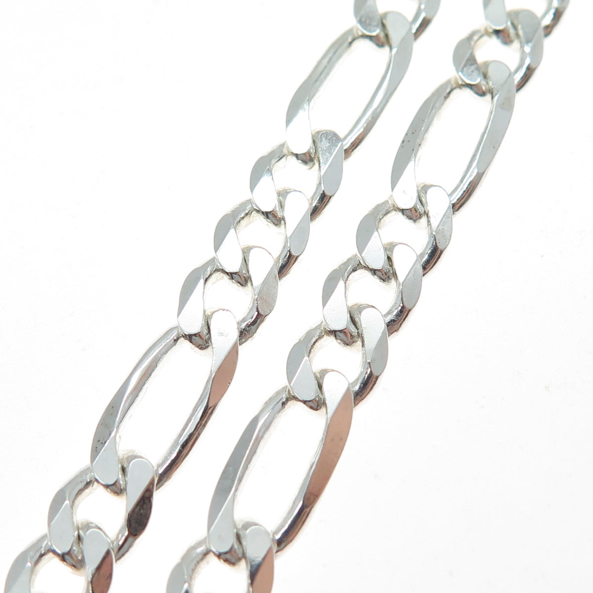 925 Sterling Silver Vintage Italy Figaro Chain Necklace 18"