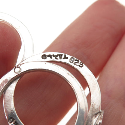 925 Sterling Silver Vintage Mexico Irish Claddagh Oxidized Folding Ring Size 6