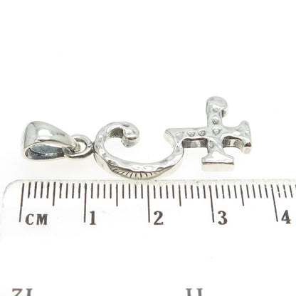 925 Sterling Silver Vintage Letter "Q" Initial Modernist Pendant