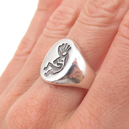 925 Sterling Silver Vintage Southwestern Kokopelli Oxidized Ring Size 10.25