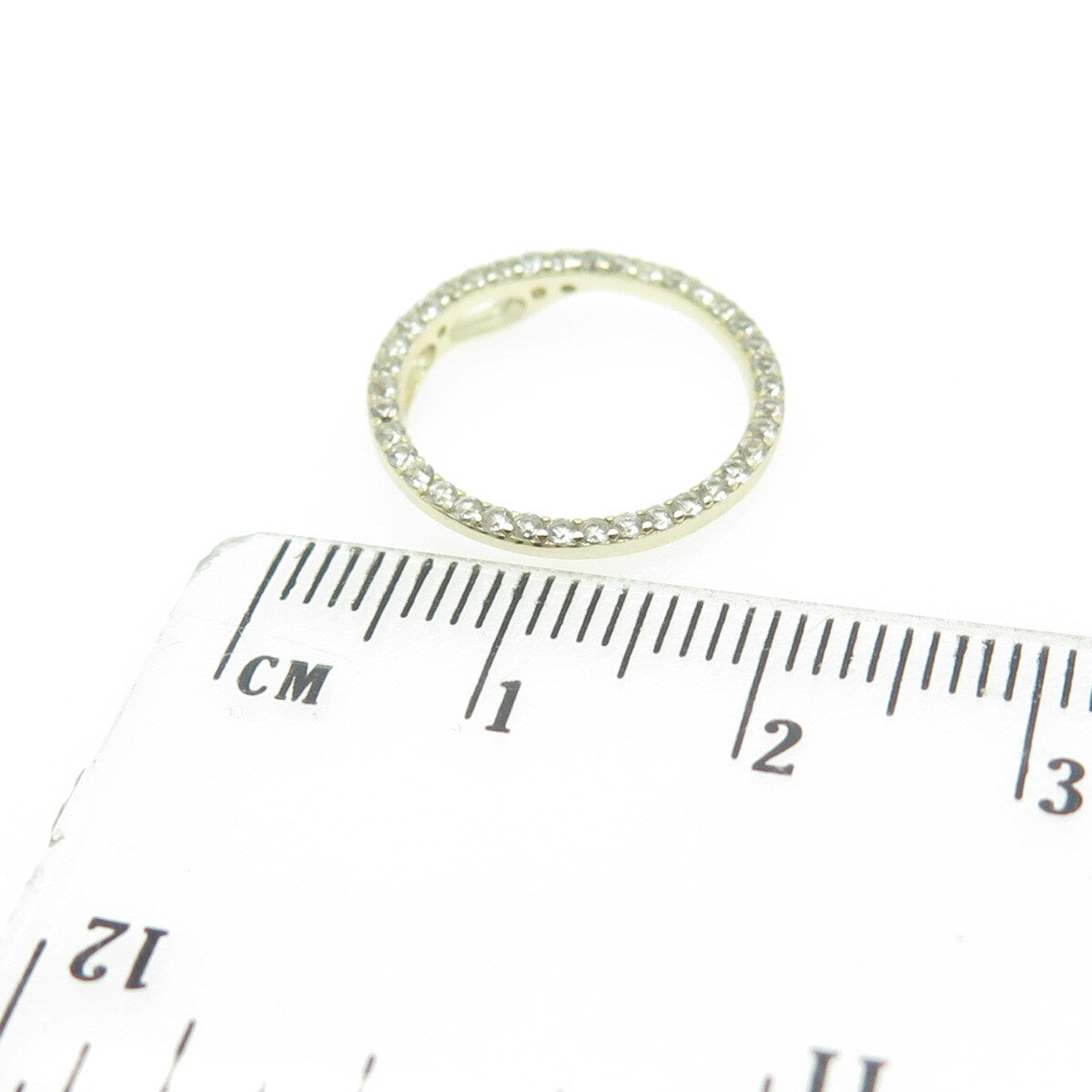 HAN 925 Sterling Silver Gold Plated Real White Topaz Circle of Life Pendant