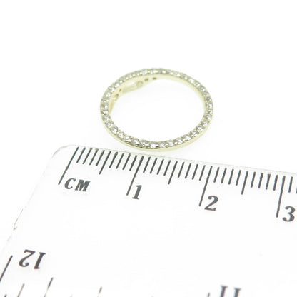 HAN 925 Sterling Silver Gold Plated Real White Topaz Circle of Life Pendant