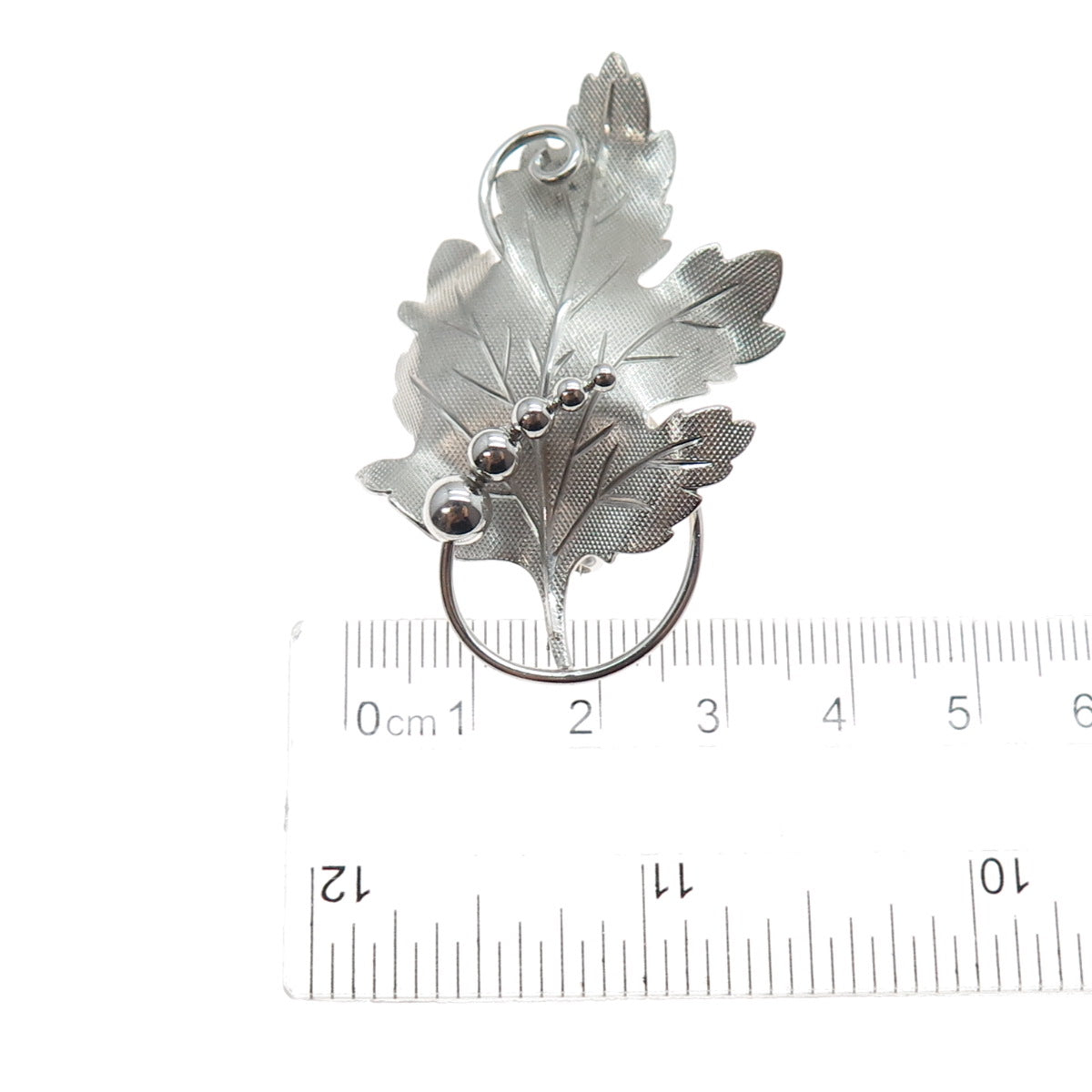 CARL ART 925 Sterling Silver Antique Art Deco Floral Leaf Pin Brooch