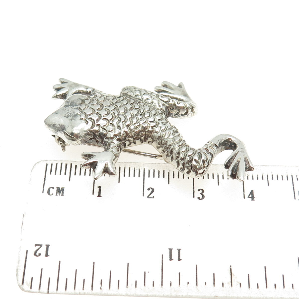 925 Sterling Silver Vintage Mexico Frog For Good Luck Pin Brooch