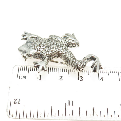 925 Sterling Silver Vintage Mexico Frog For Good Luck Pin Brooch