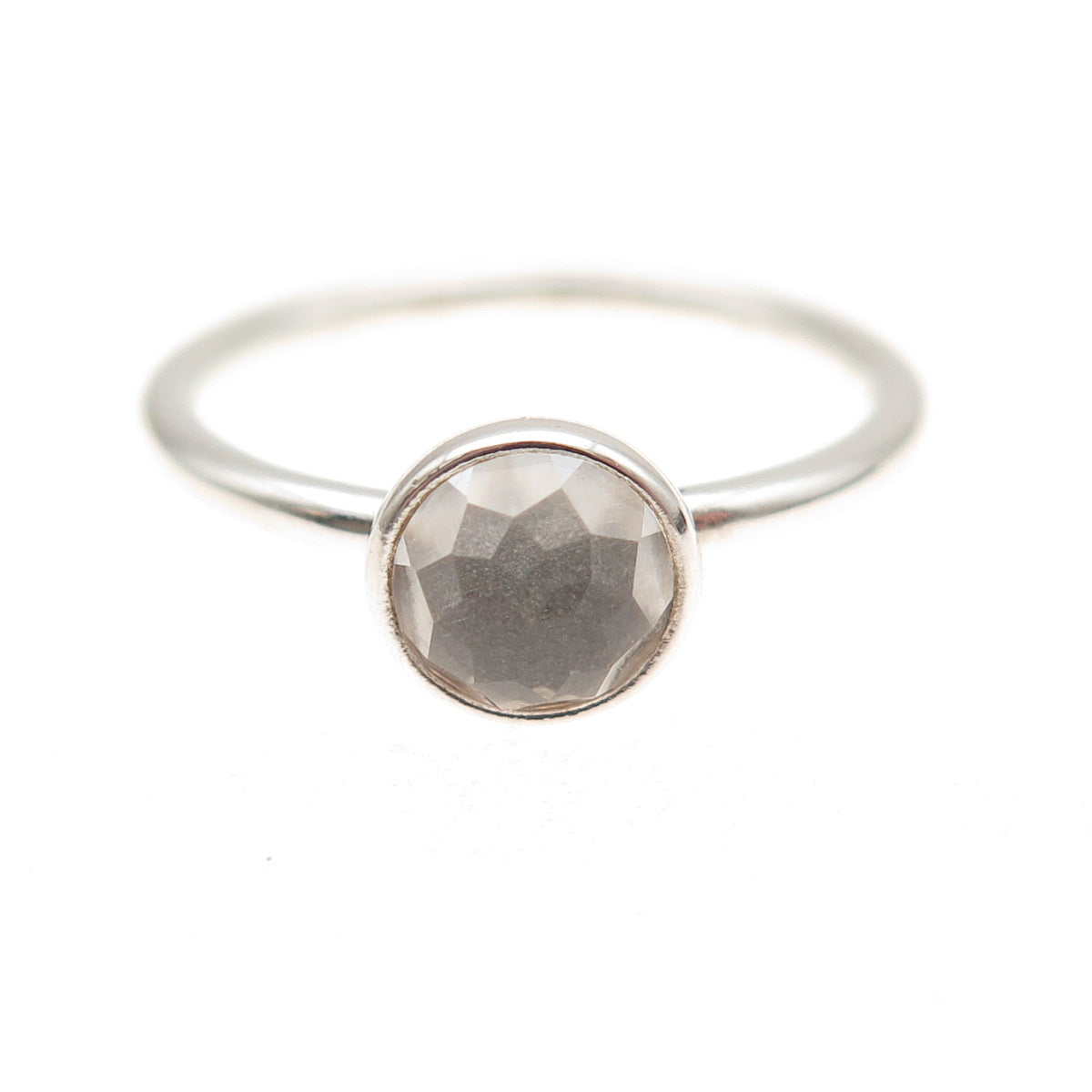 Pandora 925 Sterling Silver Clear Crystal Poetic Droplet Ring Size 6