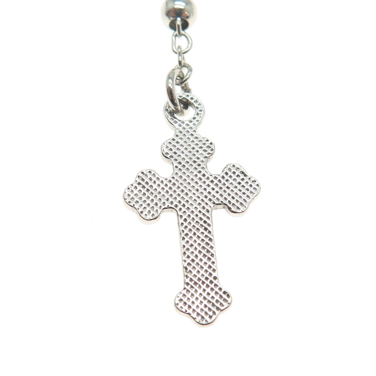 925 Sterling Silver Italy Crucifix Cross Religious Rosary Chain 24"