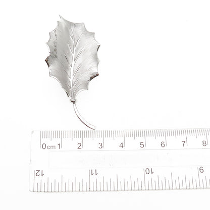 BINDER BROTHERS 925 Sterling Silver Antique Art Deco Floral Leaf Pin Brooch