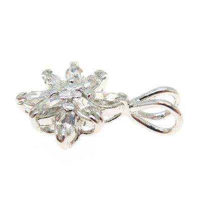 925 Sterling Silver Marquise-Cut Shaped C Z Pendant