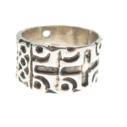 CELLINI 925 Sterling Silver Vintage Cross Oxidized Band Ring Size 8