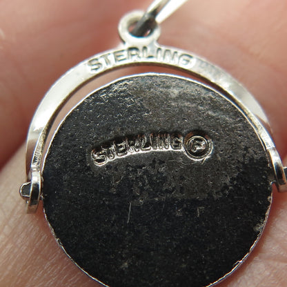 FRENCH & FRANKLIN Sterling Silver Vintage Enamel Lincoln's Birthplace Pendant