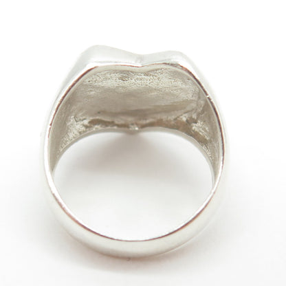 CHAPAL ZENRAY 925 Sterling Silver Vintage Modernist Heart Ring Size 6.25