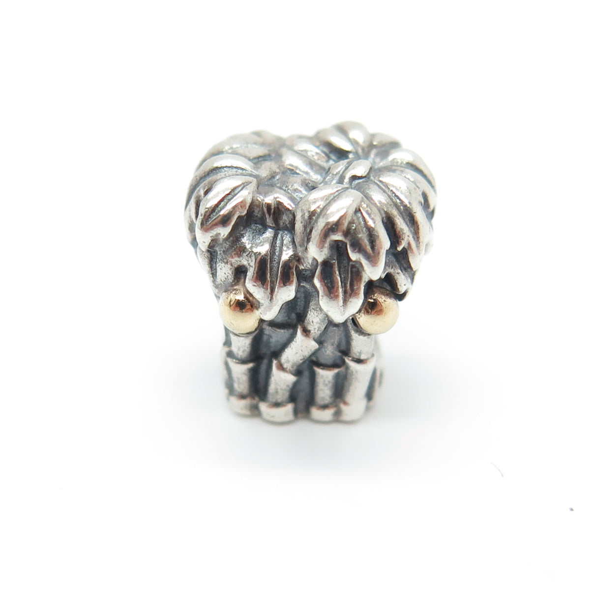 PANDORA 14K Gold & 925 Sterling Silver Palm Tree Bead Charm