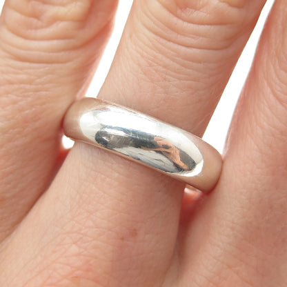 925 Sterling Silver Vintage Mexico Classic Wedding Band Ring Size 10.25