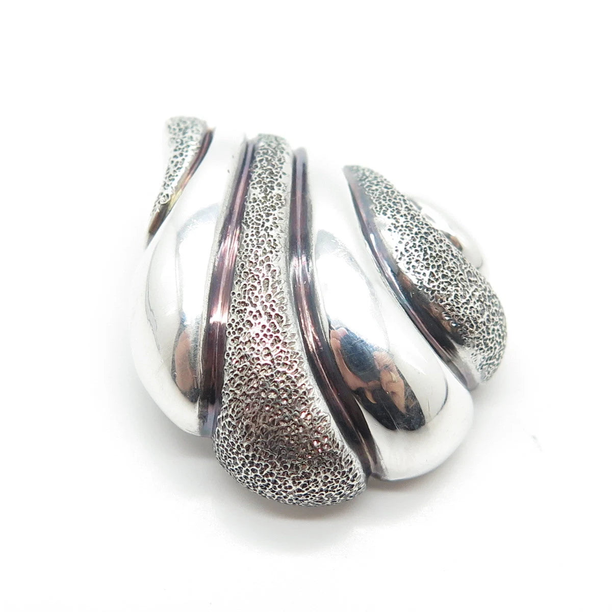 925 Sterling Silver Vintage Italy Milor Ribbed Pendant