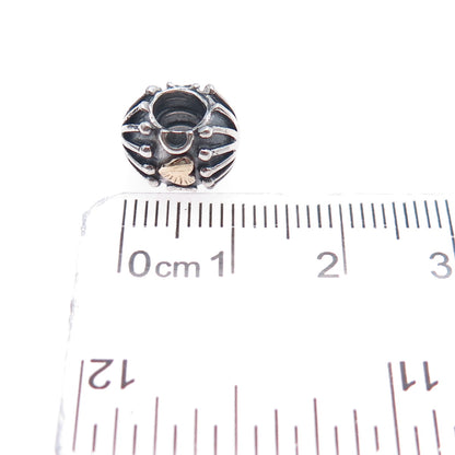 PANDORA 925 Sterling Silver & Gold Love and Hugs Slide Bead Charm