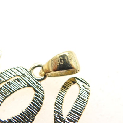 14K Yellow Gold "LOVE" Minimalist Charm Pendant