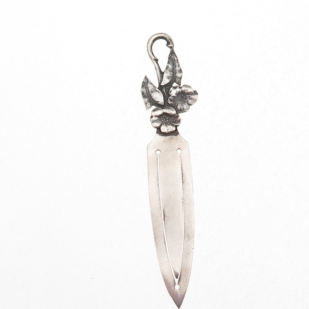 813H Silver Antique 1936 HW Finland Engraved Mary Floral Blossom Bookmark