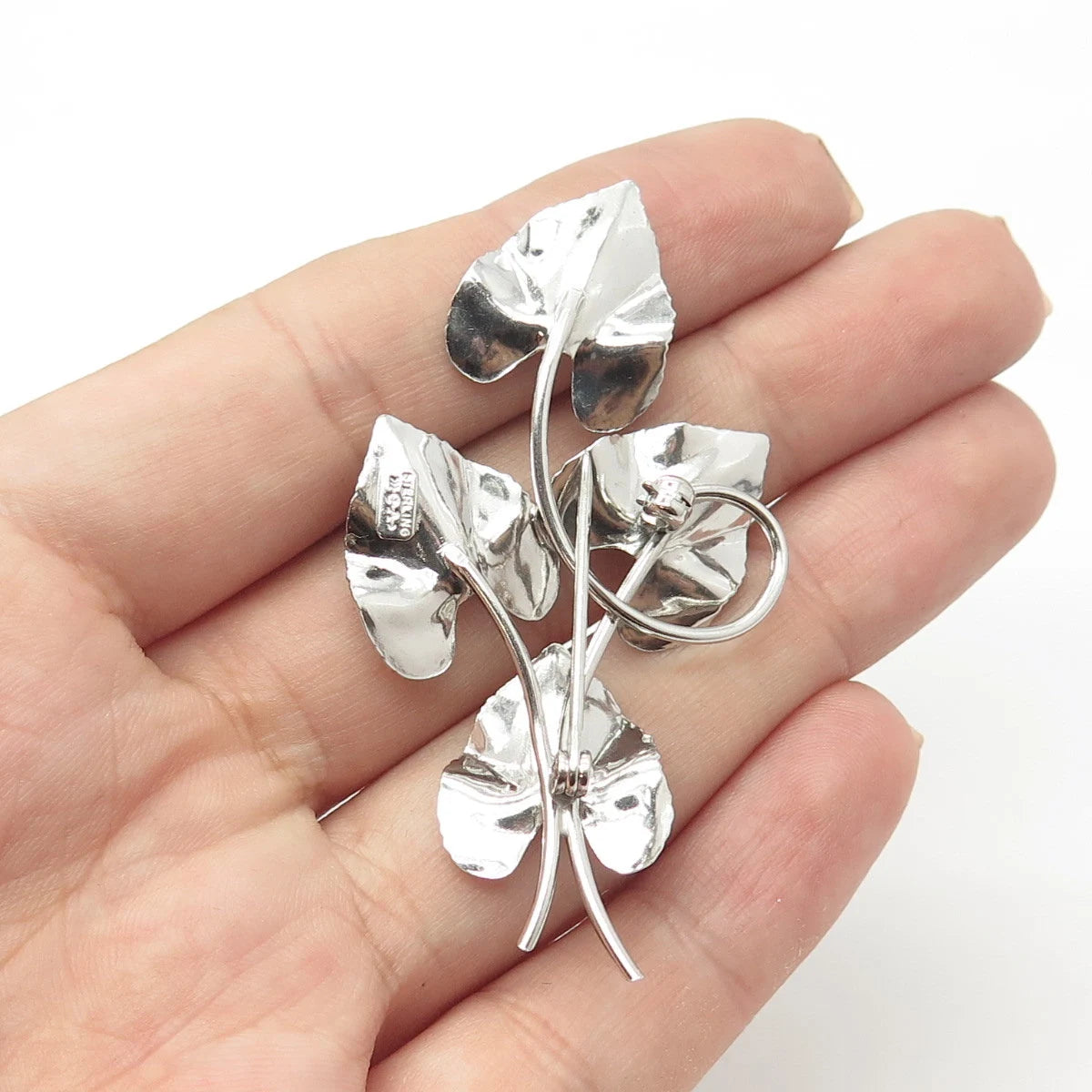 925 Sterling Silver Vintage Carl-Art Lily Floral Pin Brooch