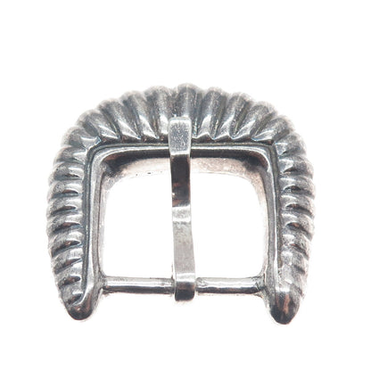 925 Sterling Silver Vintage Mexico Ribbed Oxidized Belt Buckle