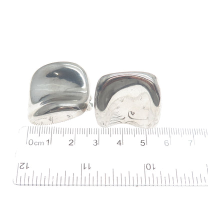 FREDERIC JEAN DUCLOS 925 Sterling Silver Vintage Modernist Clip On Earrings