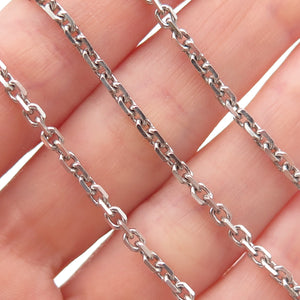 925 Sterling Silver Italy Cable Chain Necklace 22"