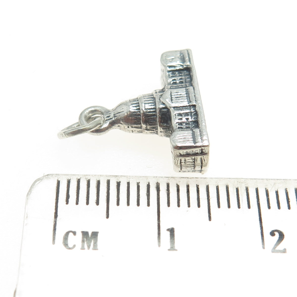 925 Sterling Silver Antique US Capitol Washington DC Minimalist 3D Charm Pendant