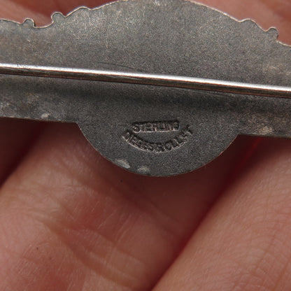 DIEGES & CLUST 925 Sterling Antique Figure Skating Test America on Wheels Brooch