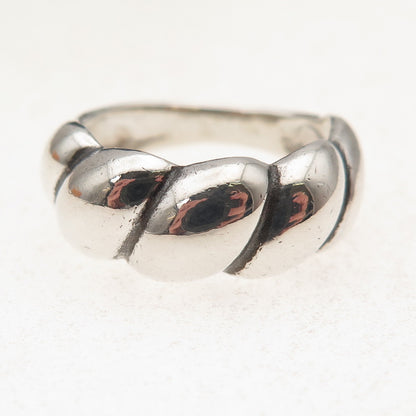 925 Sterling Silver Vintage Modernist Oxidized Ring Size 6.75