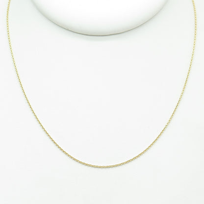 925 Sterling Silver Gold Plated Italy Cable Chain Necklace 14-15"
