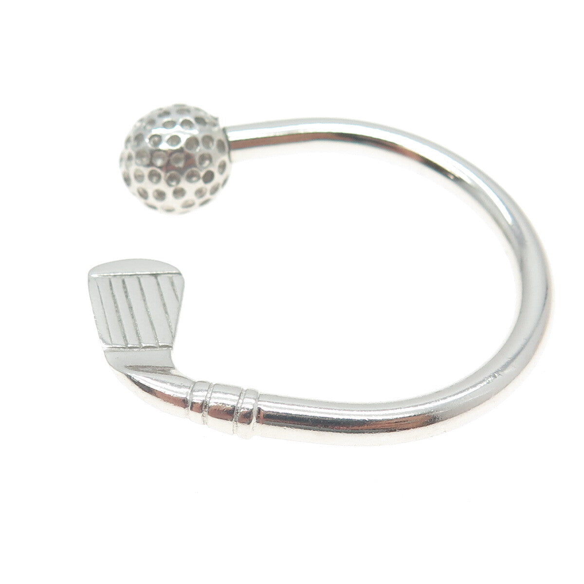 925 Sterling Silver Vintage Gold Club Screw-Off Key Ring Holder