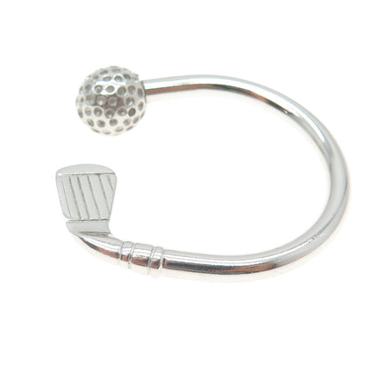 925 Sterling Silver Vintage Gold Club Screw-Off Key Ring Holder