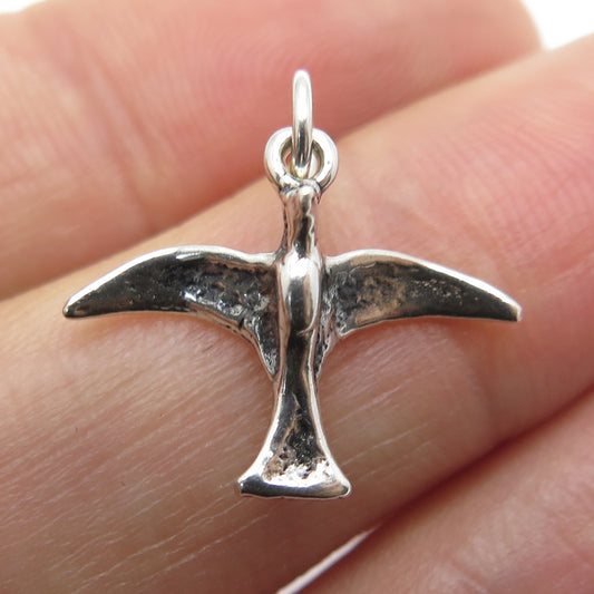 925 Sterling Silver Vintage Holy Ghost Religious Charm Pendant