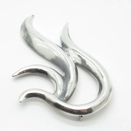925 Sterling Silver Vintage Mexico Abstract Slide Pendant