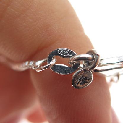 HAGIT GORALI 925 Sterling Silver Vintage Modernist Box Chain Necklace 24"