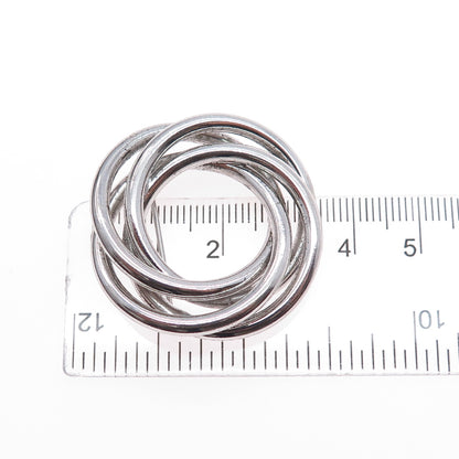 BOND BOYD 925 Sterling Silver Vintage Modernist Interlocked Pin Brooch