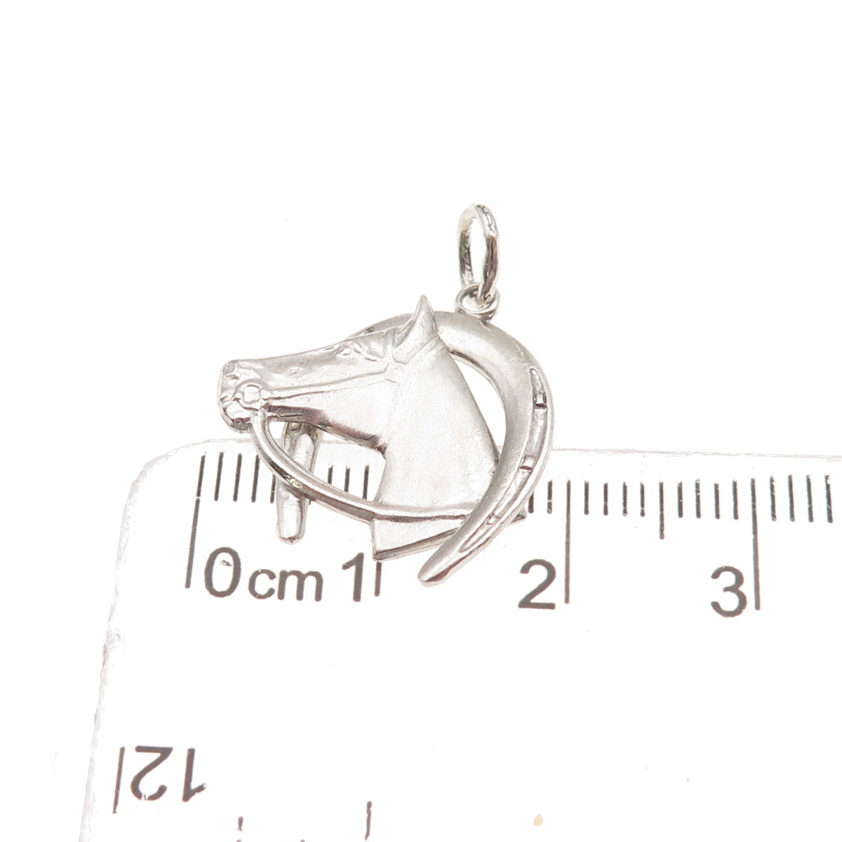Carl Art Sterling Silver Antique Art Deco Horse & Horseshoe Mini Charm Pendant