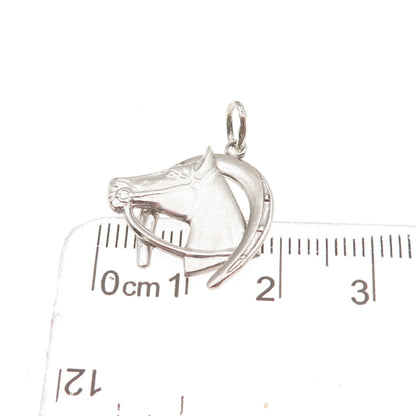 Carl Art Sterling Silver Antique Art Deco Horse & Horseshoe Mini Charm Pendant