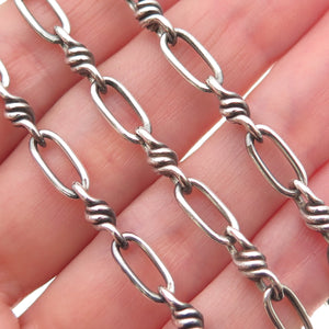 925 Sterling Silver Vintage Italy Anchor & Oval Chain Necklace 20"