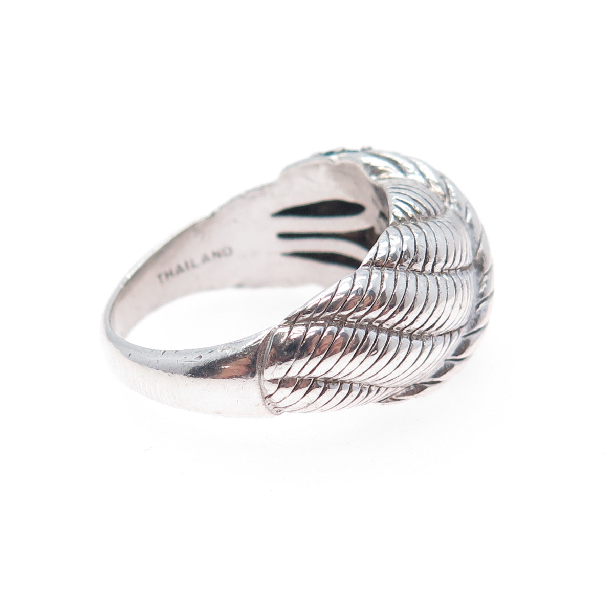 JUDITH RIPKA 925 Sterling Silver Real Sapphire Crisscross Ring Size 9